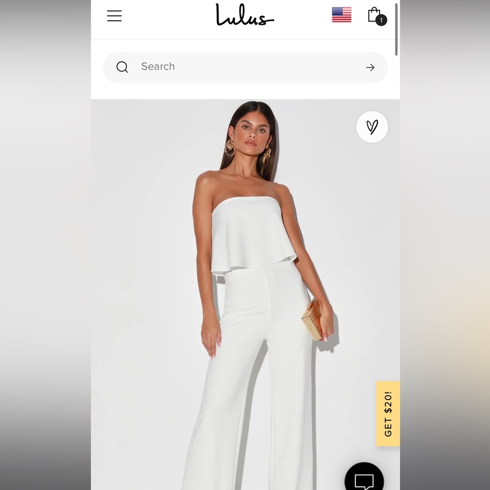 White Strapless Jumpsuit NEW w/ tags!!!!!